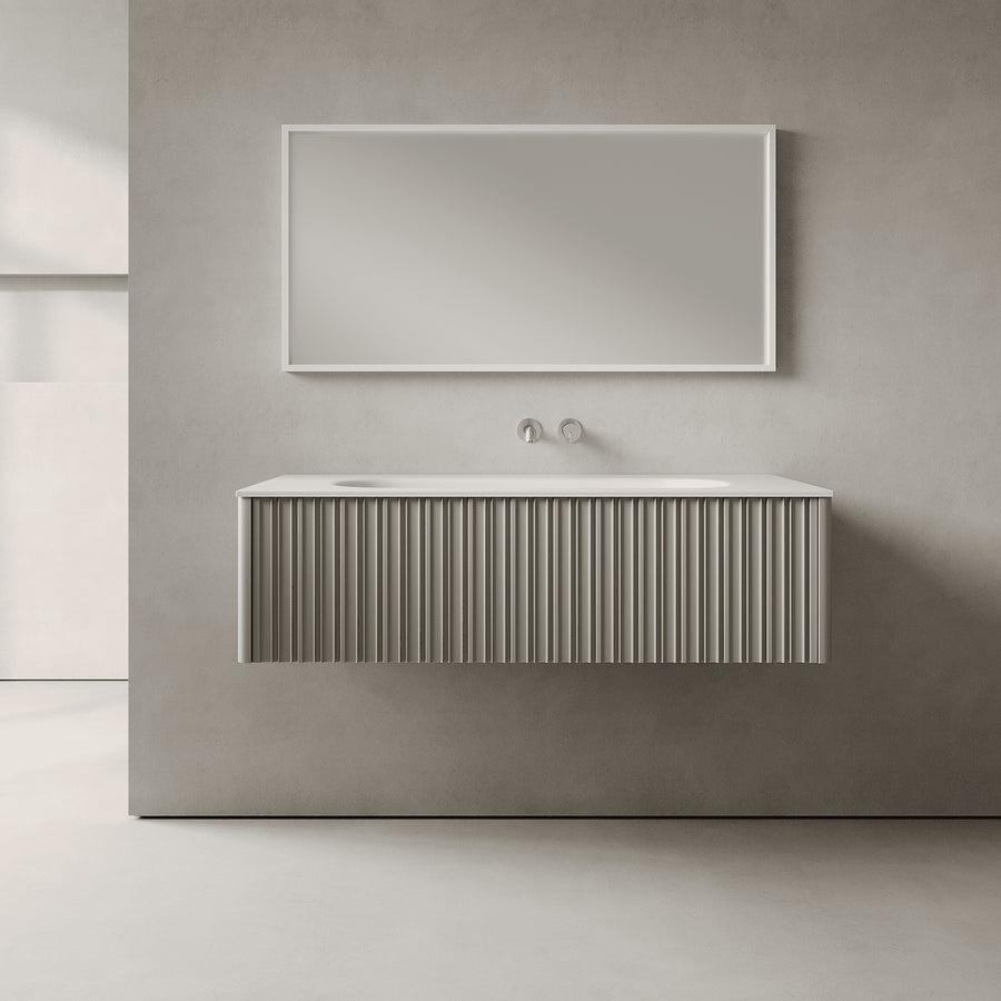 Esmont Stone Grey 1200mm Vanity Unit - Single Drawer with Large Single Basin
