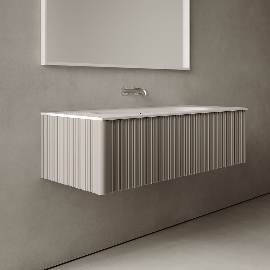 Esmont Taupe 1200mm Vanity Unit - Single Drawer with Large Single Basin