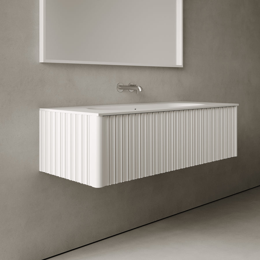 Esmont Snow White 1200mm Vanity Unit - Single Drawer with Large Single Basin
