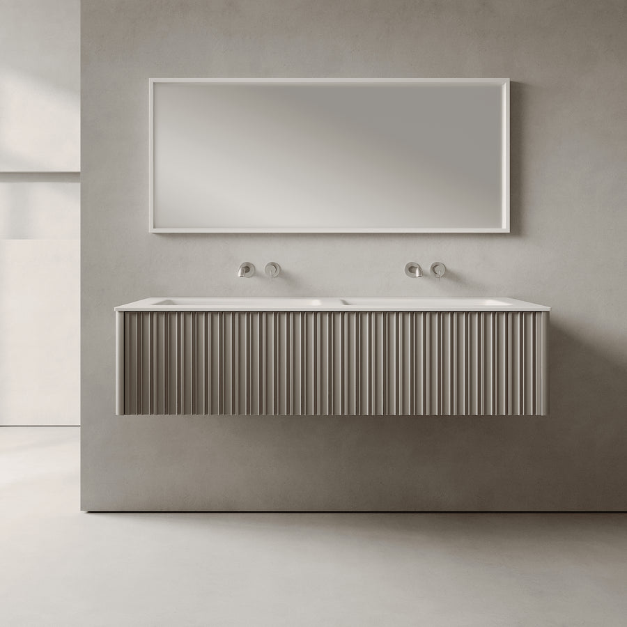 Esmont Taupe 1400mm Vanity Unit - Single Drawer with Double Basin