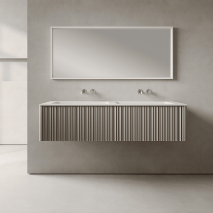 Esmont Taupe 1400mm Vanity Unit - Single Drawer with Double Basin