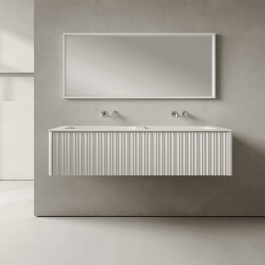 Esmont Snow White 1400mm Vanity Unit - Single Drawer with Double Basin