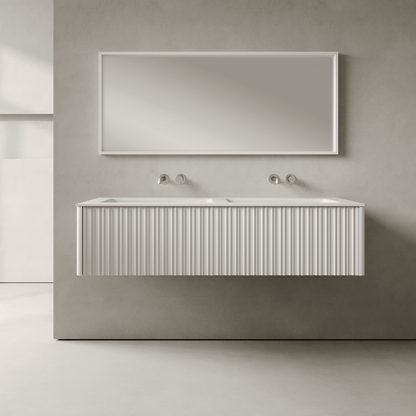 Esmont Snow White 1400mm Vanity Unit - Single Drawer with Double Basin