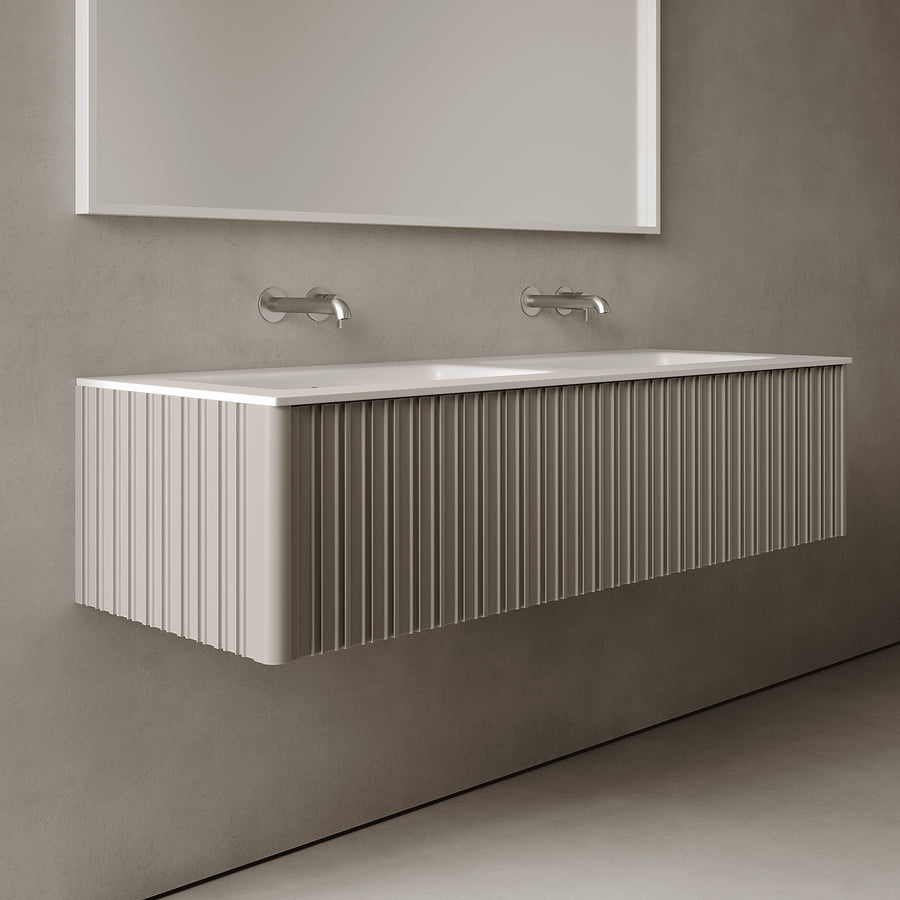 Esmont Taupe 1400mm Vanity Unit - Single Drawer with Double Basin