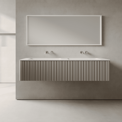 Esmont Taupe 1500mm Vanity Unit - Single Drawer with Double Basin