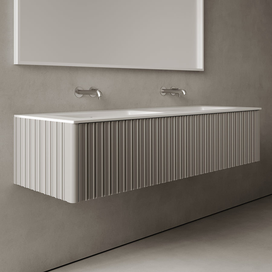 Esmont Stone Grey 1500mm Vanity Unit - Single Drawer with Double Basin