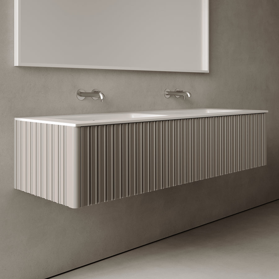 Esmont Taupe 1500mm Vanity Unit - Single Drawer with Double Basin