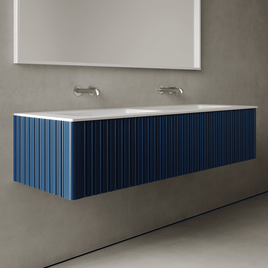 Esmont Ocean Blue 1500mm Vanity Unit - Single Drawer with Double Basin