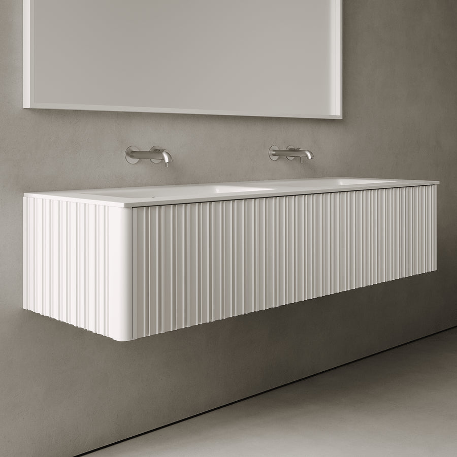 Esmont Snow White 1500mm Vanity Unit - Single Drawer with Double Basin