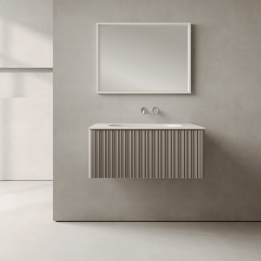 Esmont Taupe 800mm Vanity Unit - Single Drawer with Single Basin
