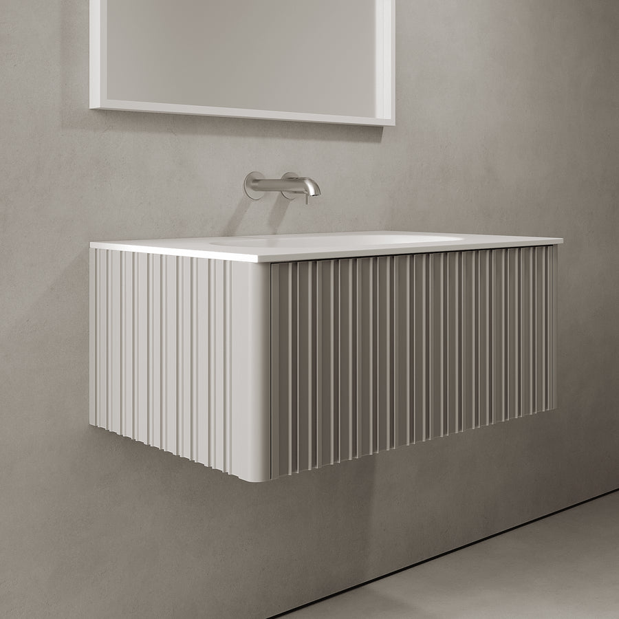 Esmont Stone Grey 800mm Vanity Unit - Single Drawer with Single Basin