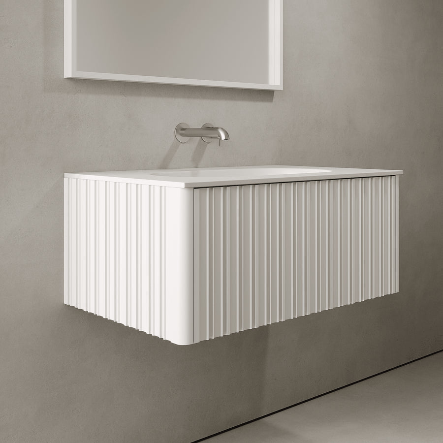 Esmont Snow White 800mm Vanity Unit - Single Drawer with Single Basin