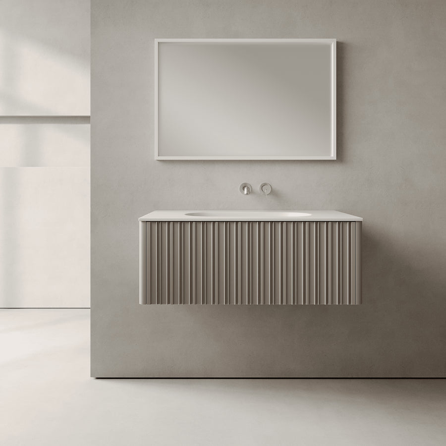 Esmont Taupe 900mm Vanity Unit - Single Drawer with Single Basin