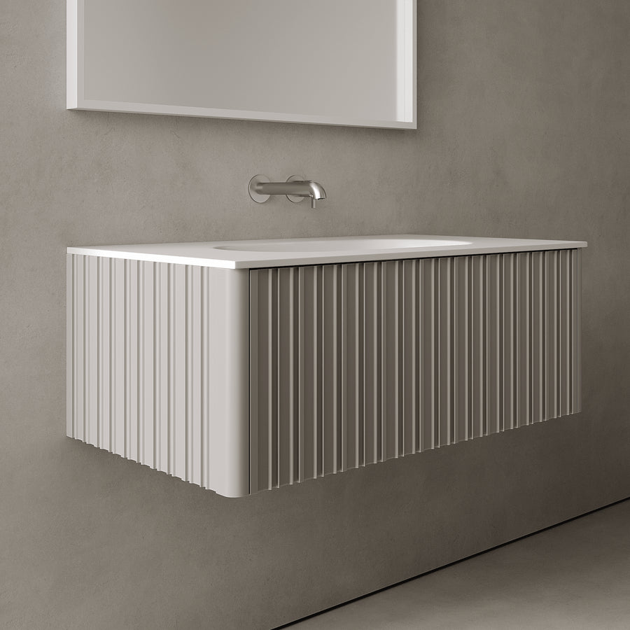 Esmont Stone Grey 900mm Vanity Unit - Single Drawer with Single Basin