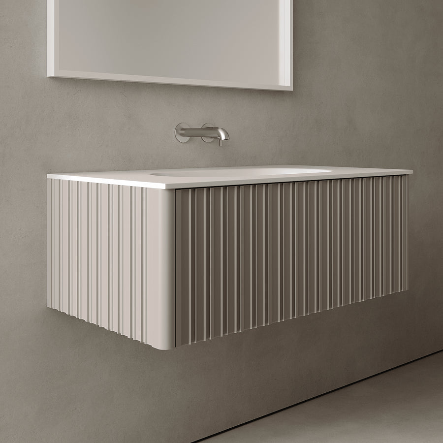 Esmont Taupe 900mm Vanity Unit - Single Drawer with Single Basin