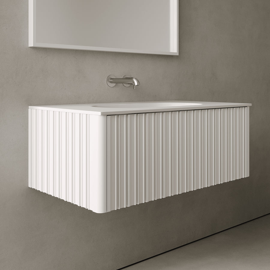 Esmont Snow White 900mm Vanity Unit - Single Drawer with Single Basin