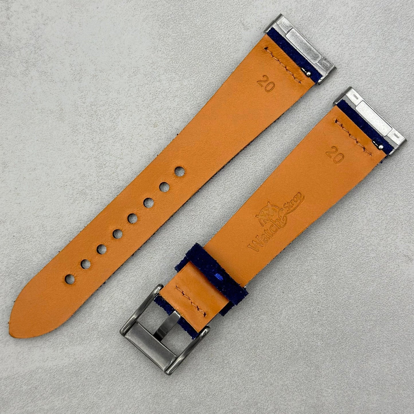 The Capri: Royal Blue Suede Fitbit Versa/Sense Watch Strap