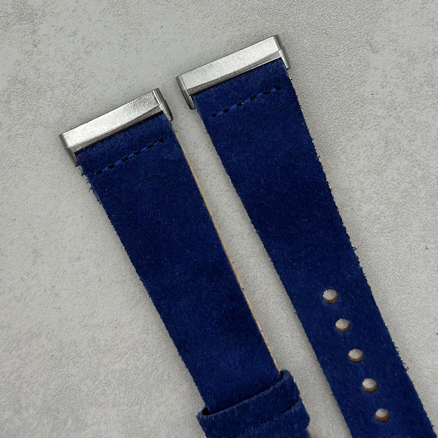 The Capri: Royal Blue Suede Fitbit Versa/Sense Watch Strap