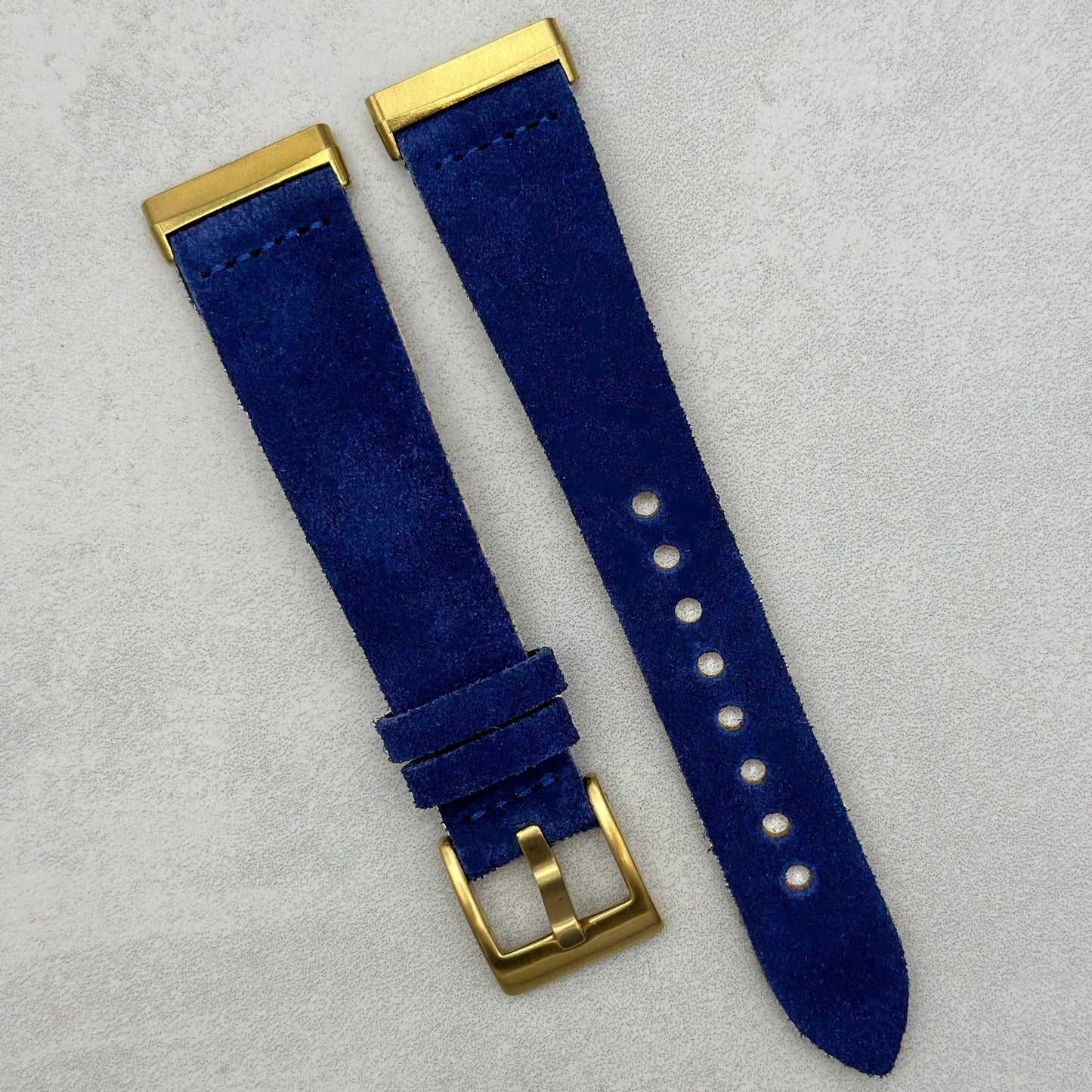 The Capri: Royal Blue Suede Fitbit Versa/Sense Watch Strap