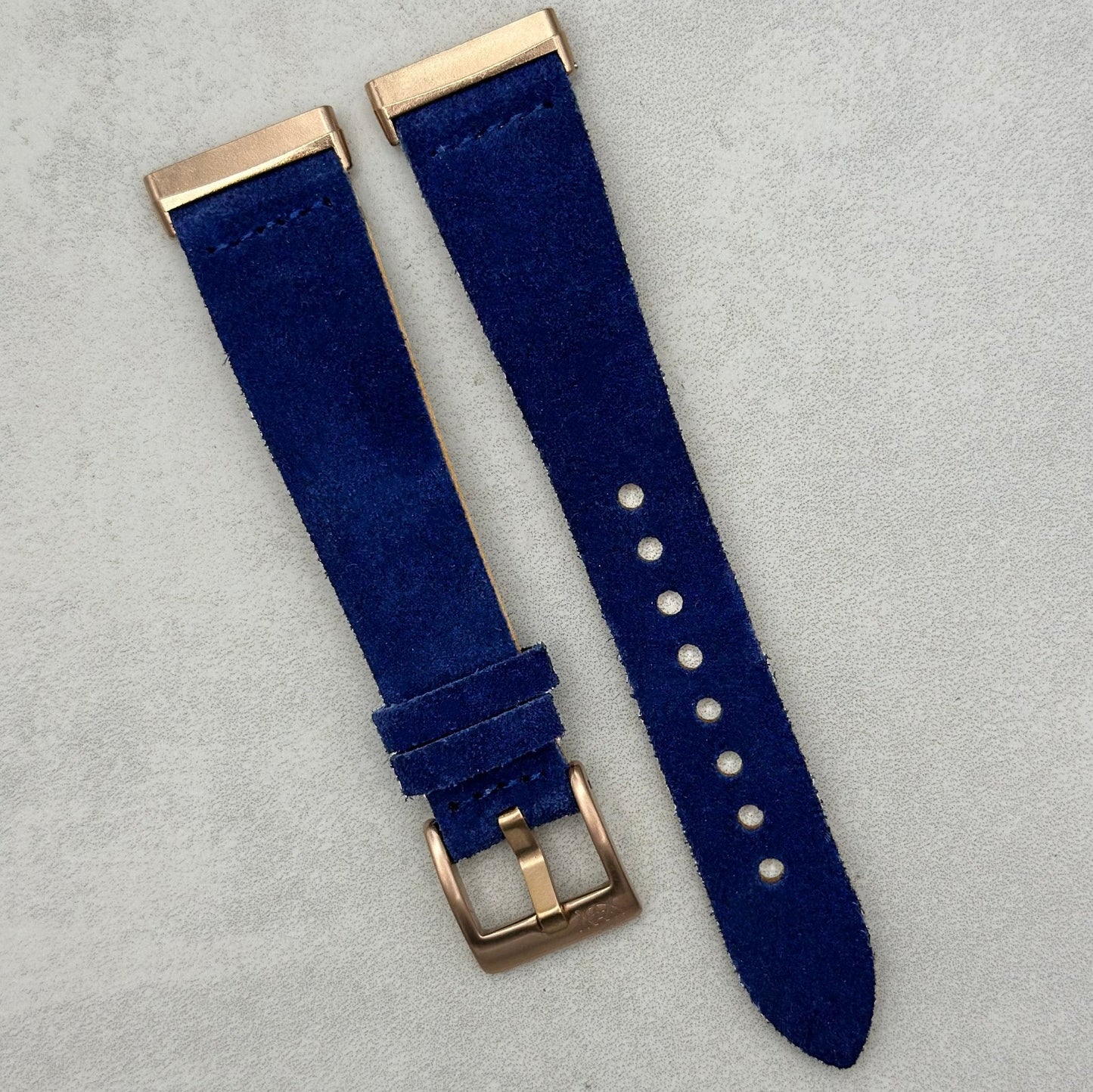 The Capri: Royal Blue Suede Fitbit Versa/Sense Watch Strap