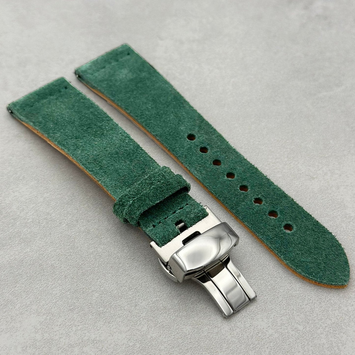 The Capri: Hunter Green Suede Samsung Galaxy Watch Ultra Strap