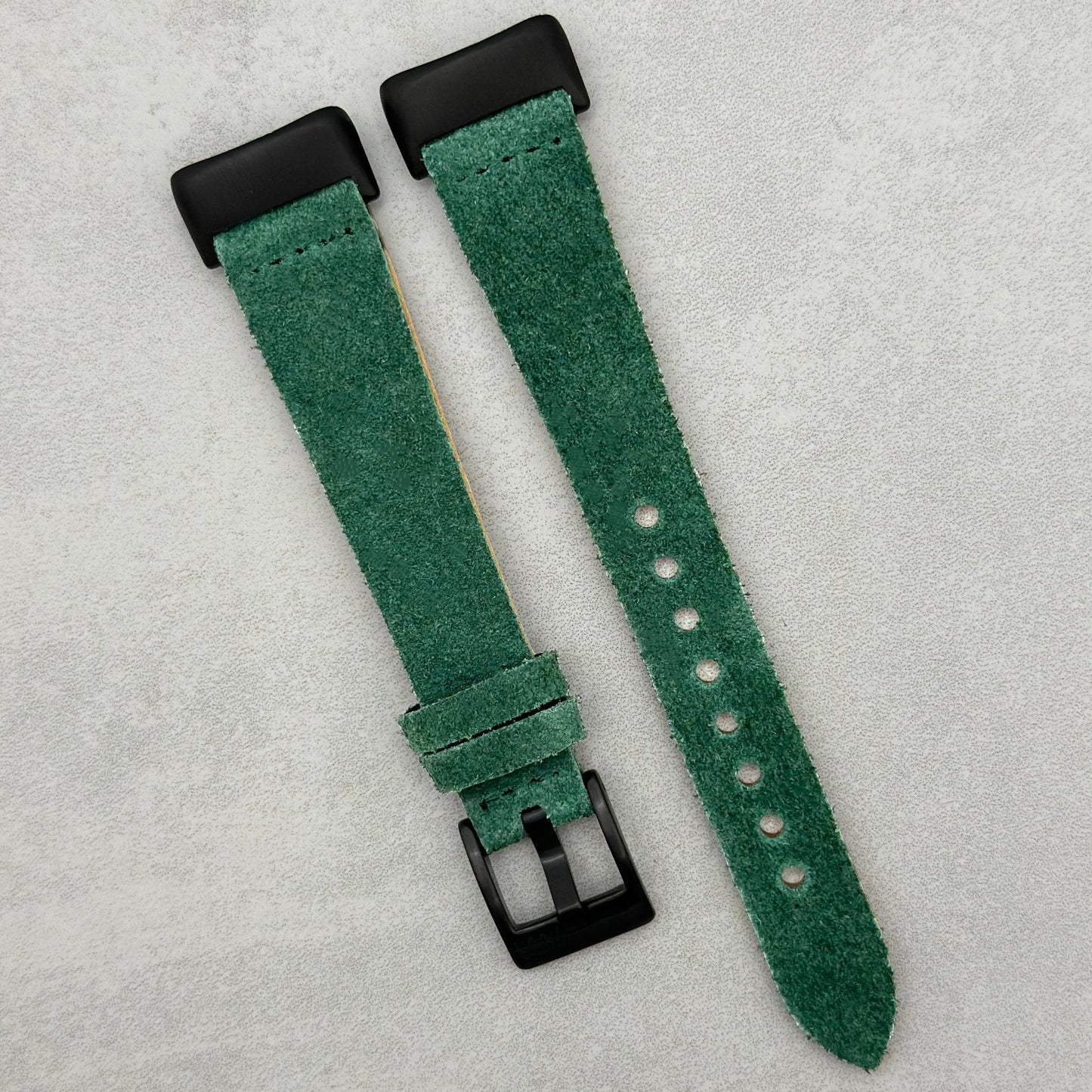 The Capri: Hunter Green Suede Fitbit Charge Watch Strap