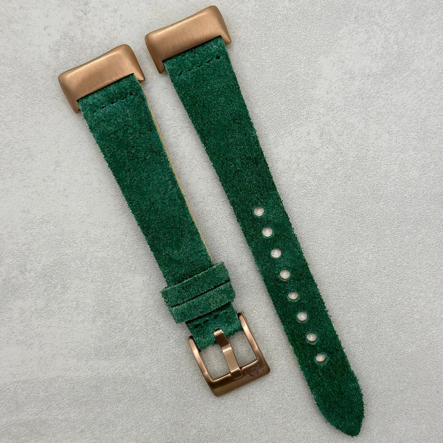 The Capri: Hunter Green Suede Fitbit Charge Watch Strap