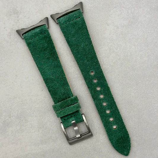 The Capri: Hunter Green Suede Google Pixel Watch Strap