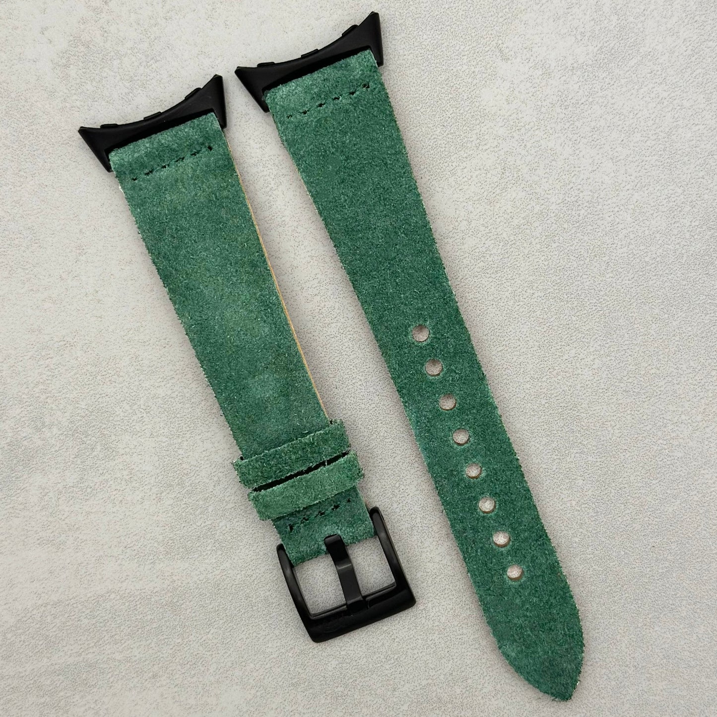 The Capri: Hunter Green Suede Google Pixel Watch Strap