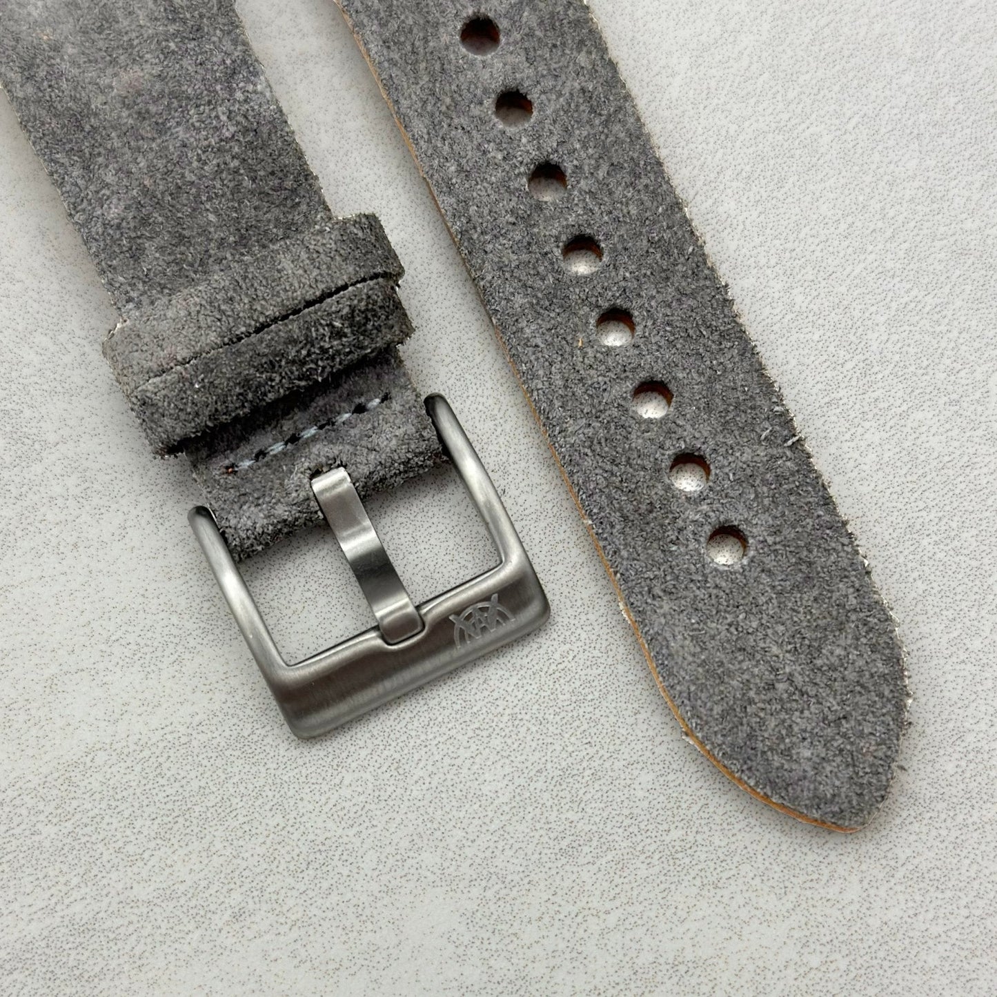 The Capri: Light Grey Suede Apple Watch Strap