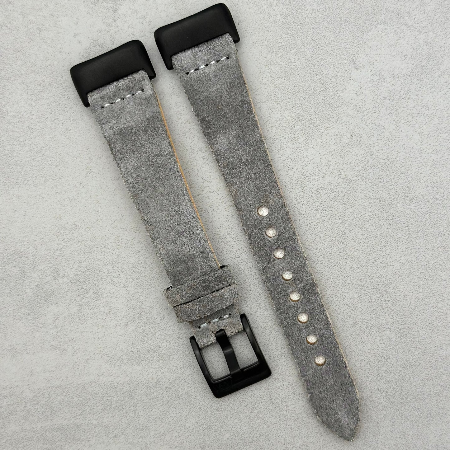 The Capri: Light Grey Suede Fitbit Charge Watch Strap