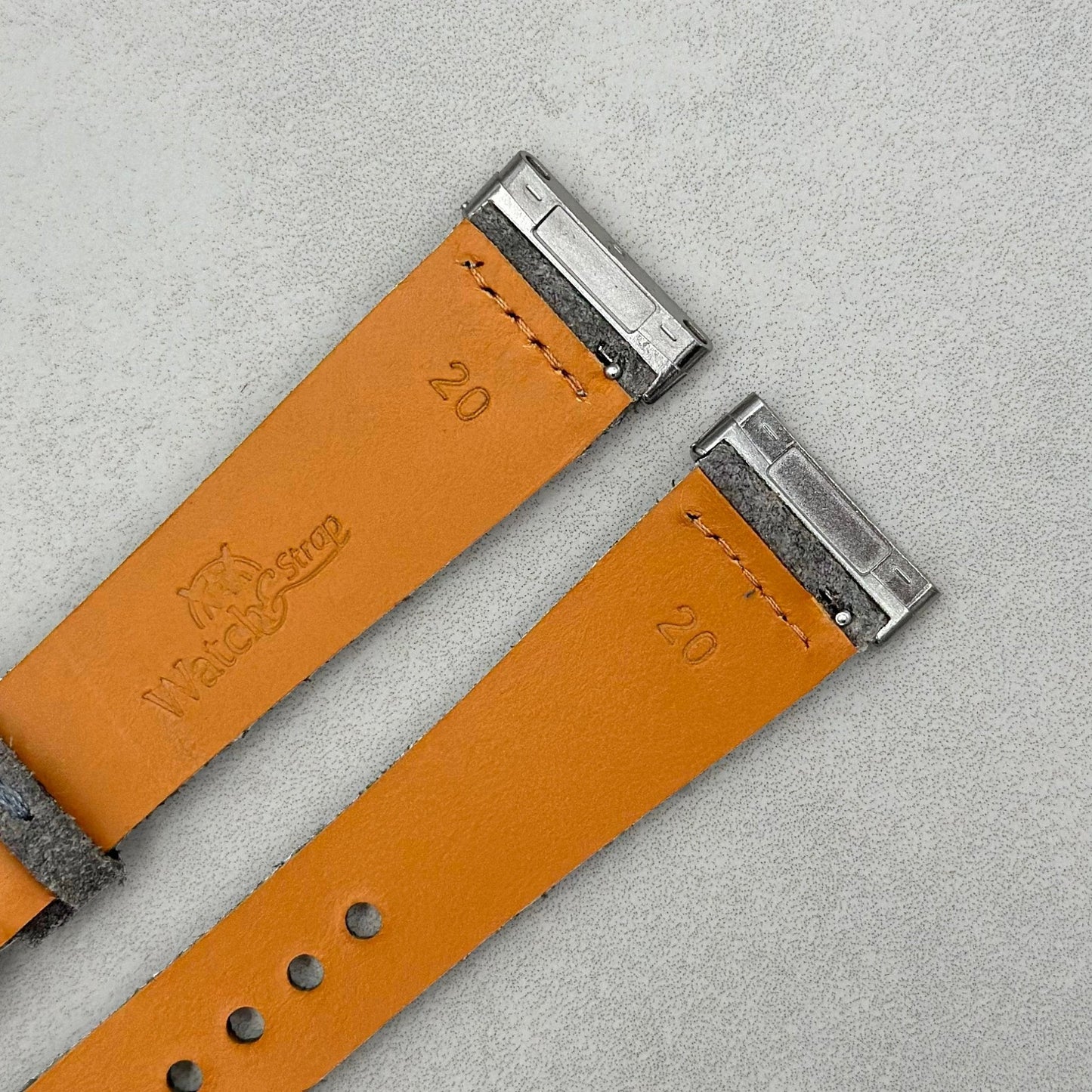 The Capri: Light Grey Suede Fitbit Versa/Sense Watch Strap
