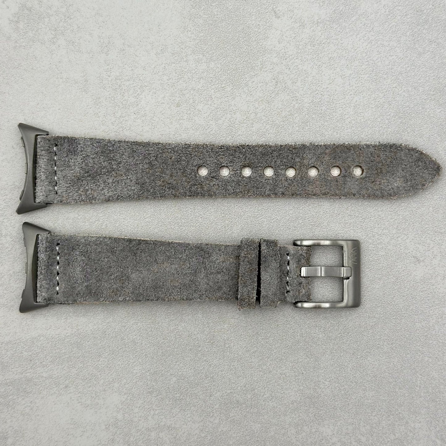 The Capri: Light Grey Suede Google Pixel Watch Strap