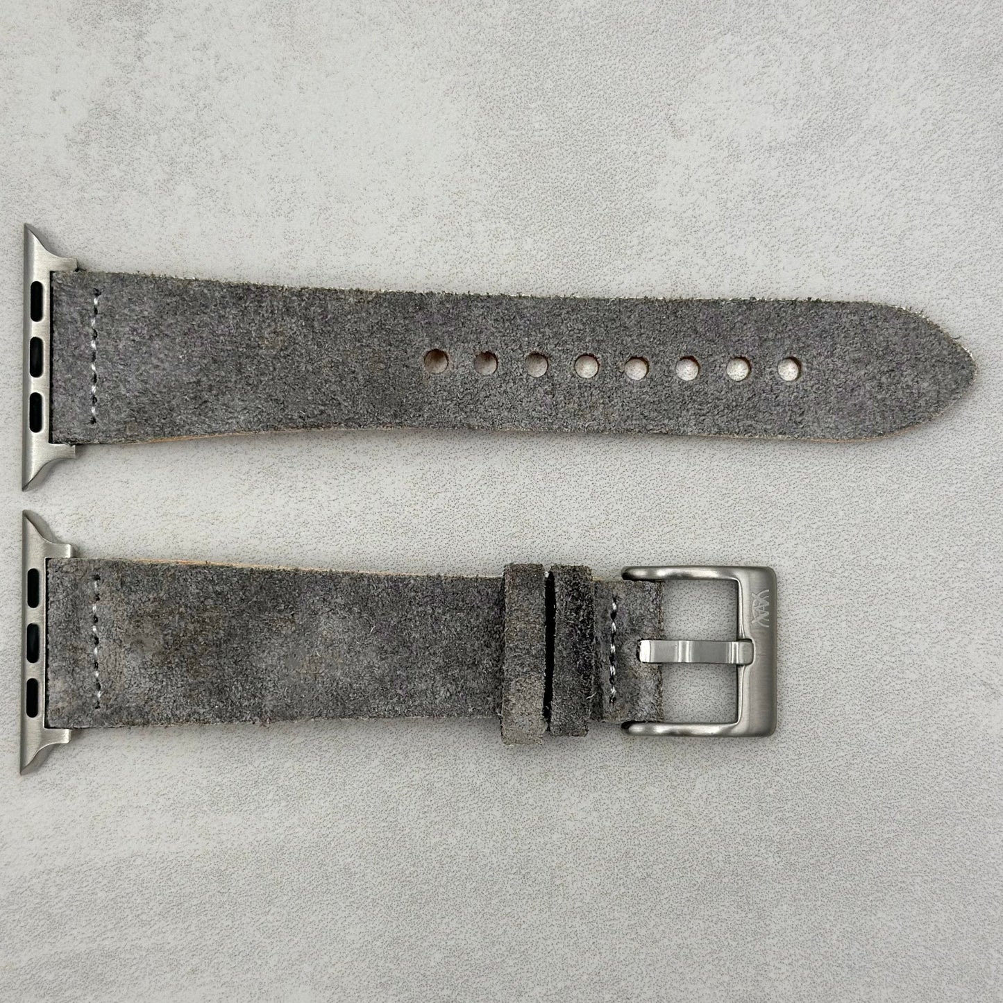 The Capri: Light Grey Suede Apple Watch Strap