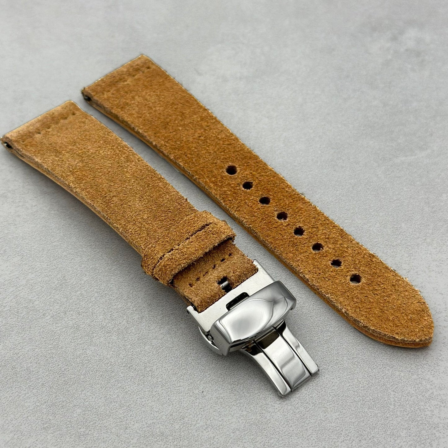 The Capri: Sand Tan Suede Google Pixel Watch Strap