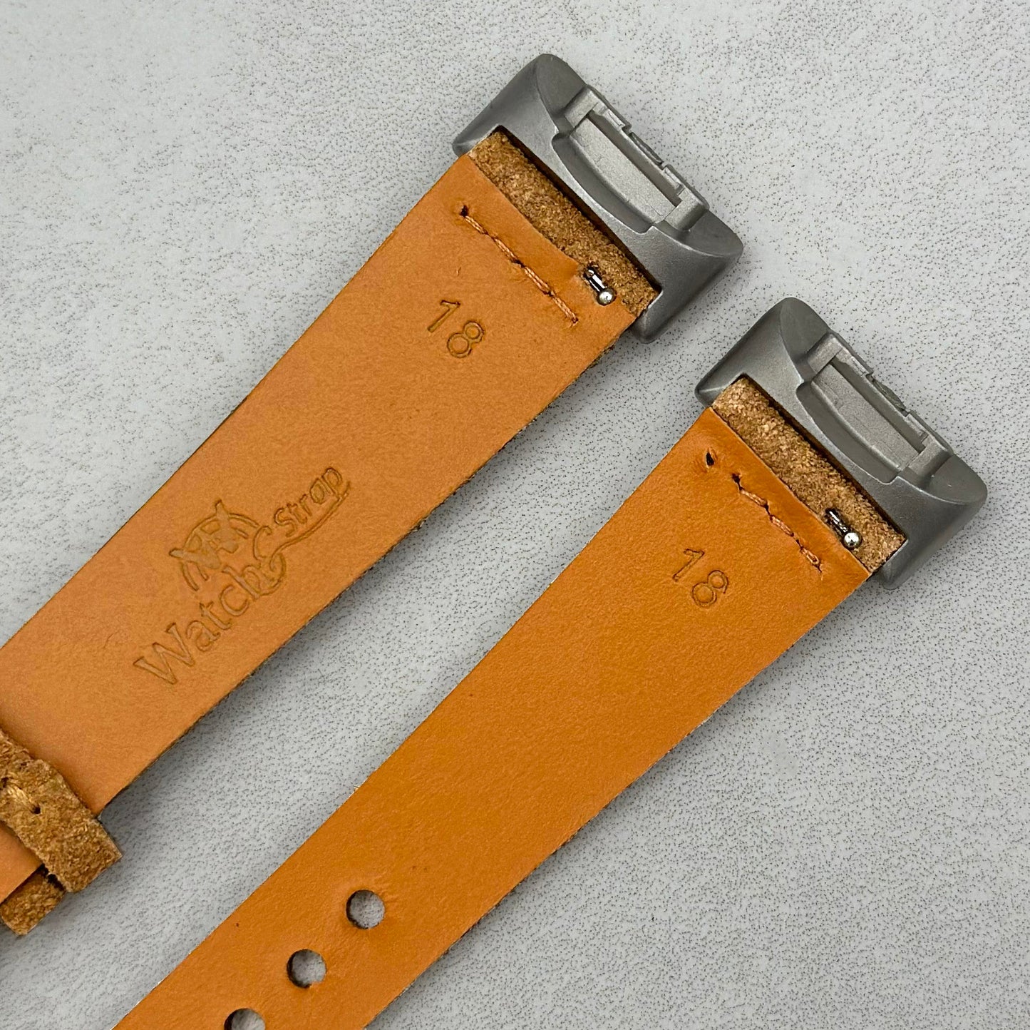 The Capri: Sand Tan Suede Fitbit Charge Watch Strap