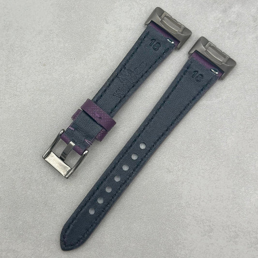 The Florence: Royal Purple Saffiano Leather Fitbit Charge Watch Strap