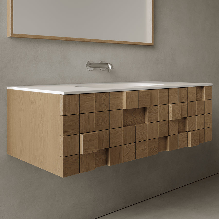 Arednt Real Oak 1080mm Vanity Unit - Single Drawer with Single Basin