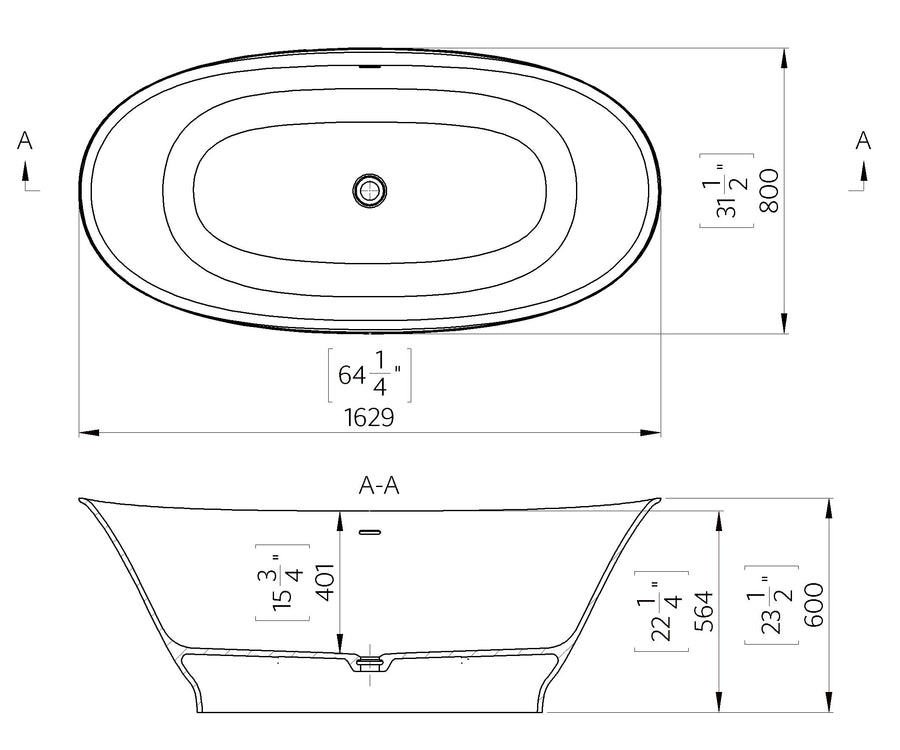 Campana Freestanding Oval Stone Bath 1630