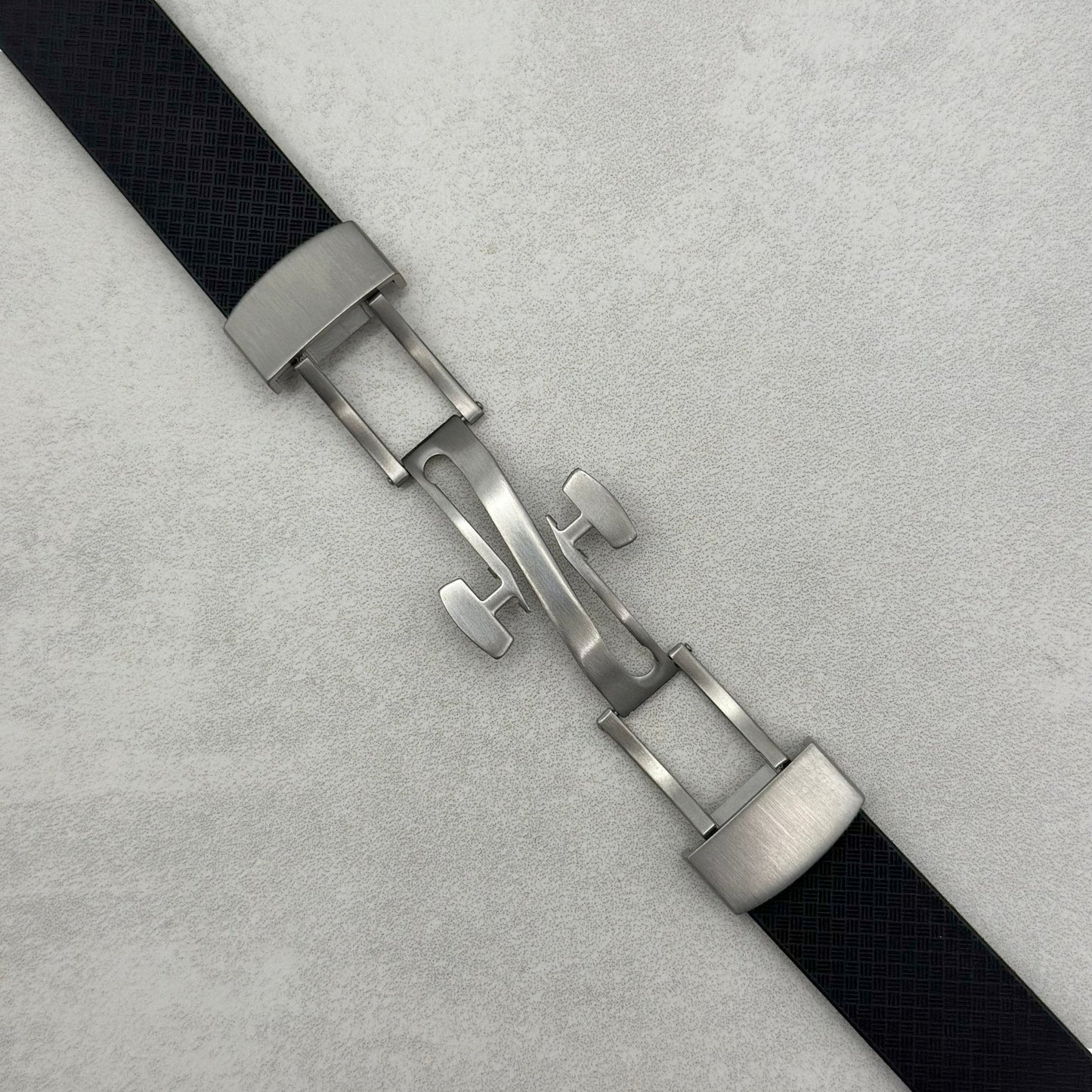 The Lisbon: Jet Black FKM Rubber CTS Watch Strap