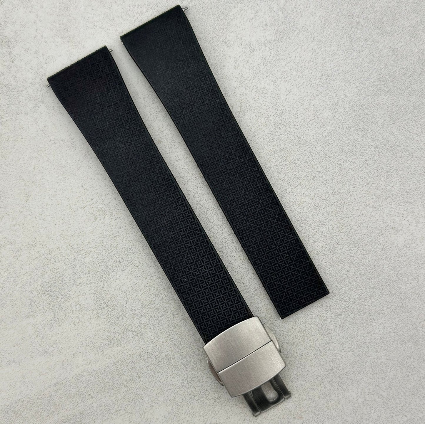 The Lisbon: Jet Black FKM Rubber CTS Watch Strap