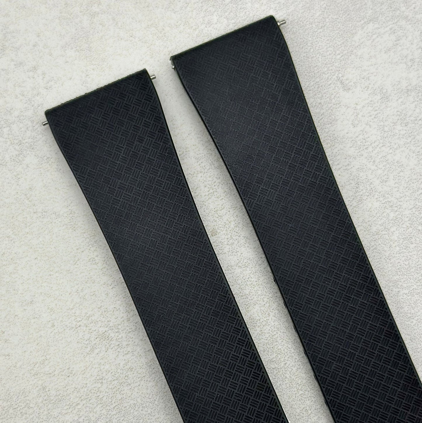 The Lisbon: Jet Black FKM Rubber CTS Watch Strap