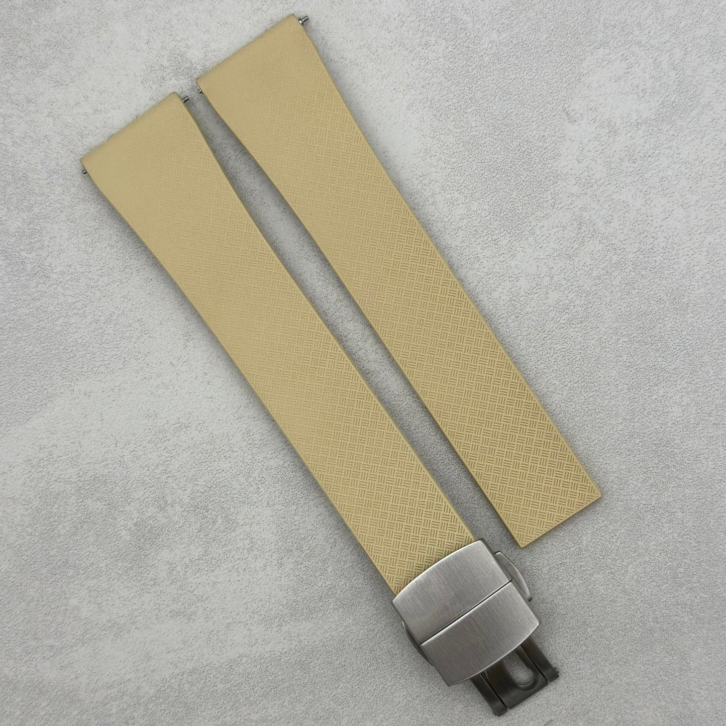 The Lisbon: Khaki Tan FKM Rubber CTS Watch Strap