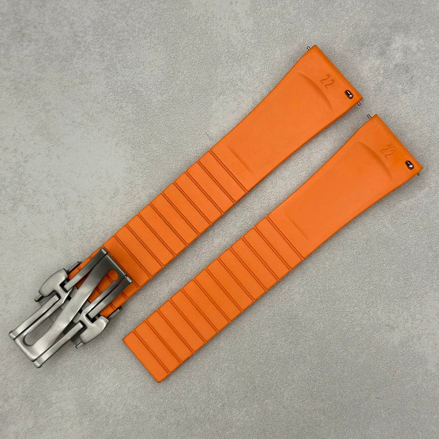 The Lisbon: Orange FKM Rubber CTS Watch Strap