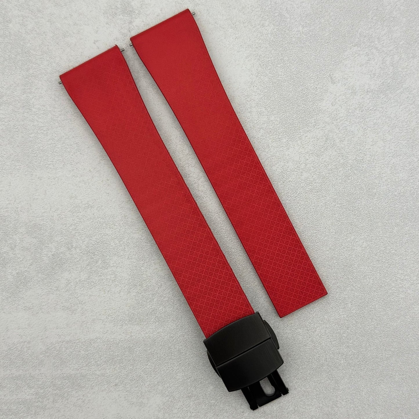 The Lisbon: Crimson Red FKM Rubber CTS Watch Strap