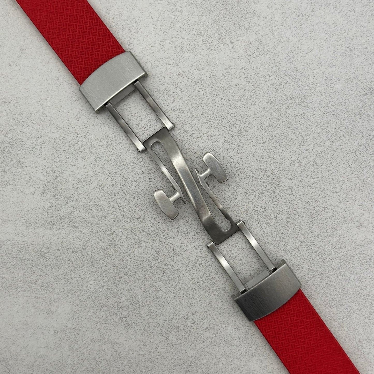 The Lisbon: Crimson Red FKM Rubber CTS Watch Strap