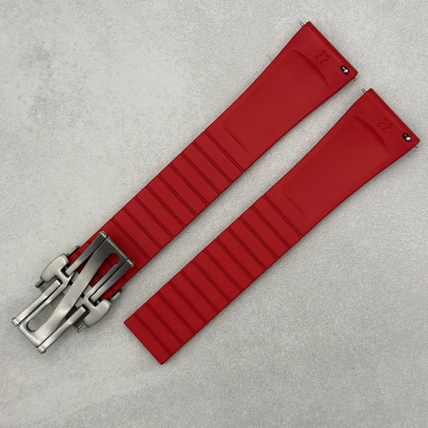 The Lisbon: Crimson Red FKM Rubber CTS Watch Strap
