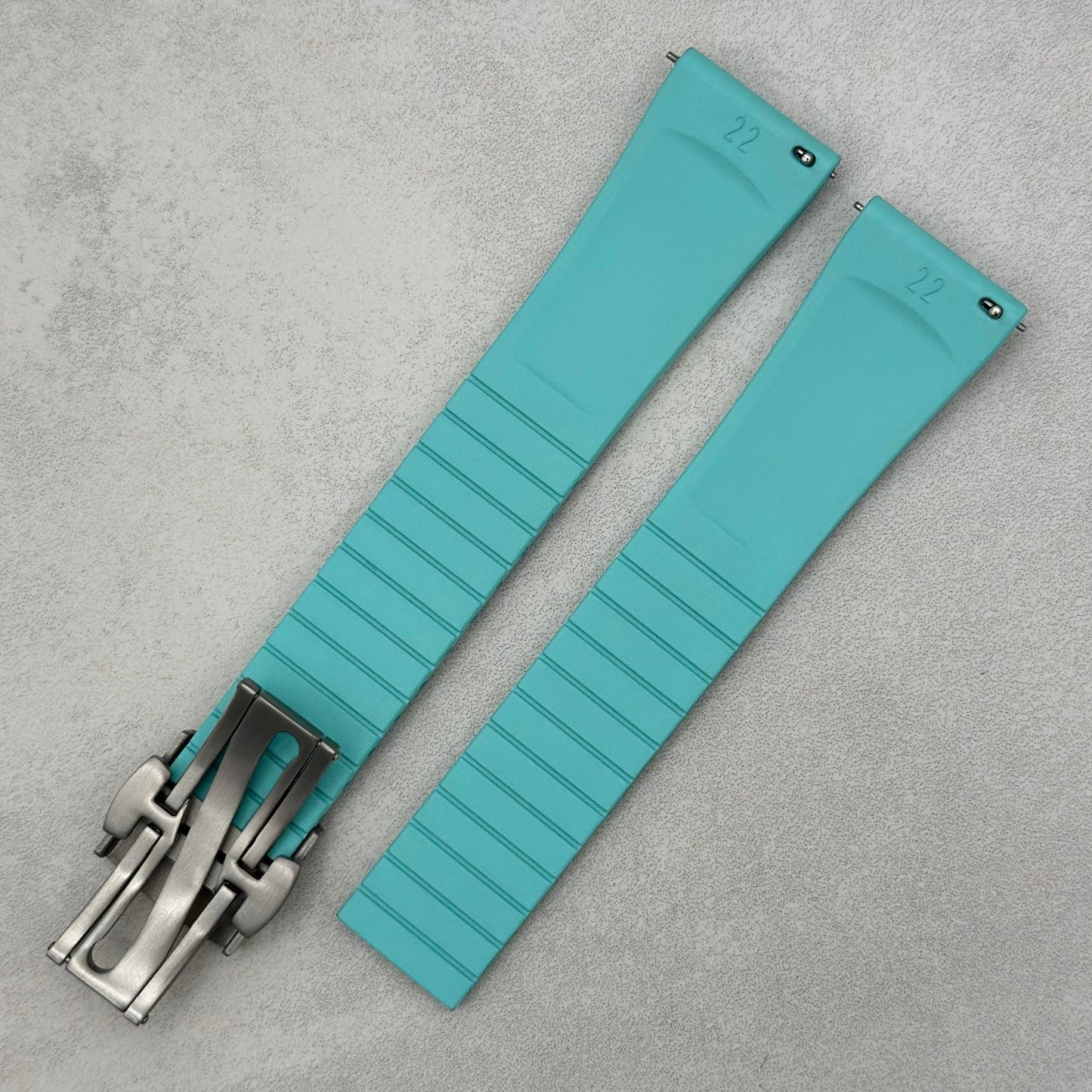 The Lisbon: Turquoise FKM Rubber CTS Watch Strap