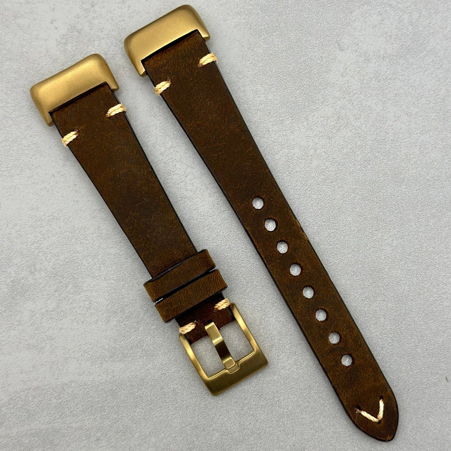 The Madrid: Chocolate Brown Full Grain Leather Fitbit Charge Watch Strap
