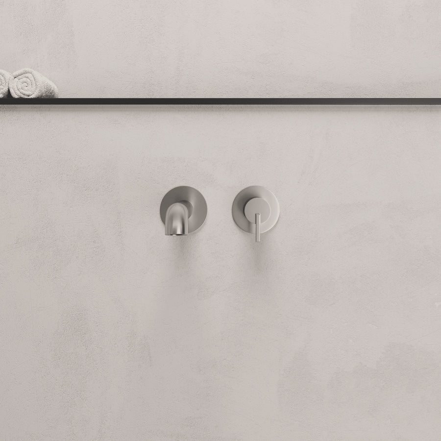Lia Wall Mounted Bath Filler- Brushed Steel
